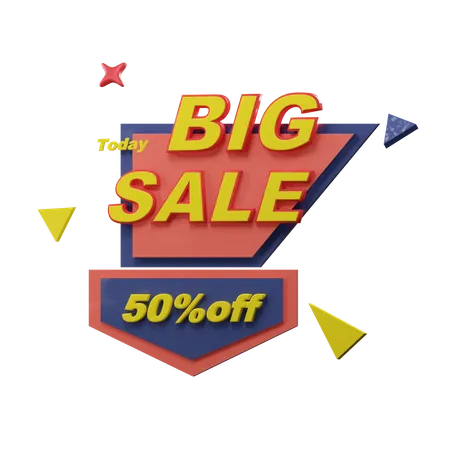 50 Off Big Sale  3D Illustration