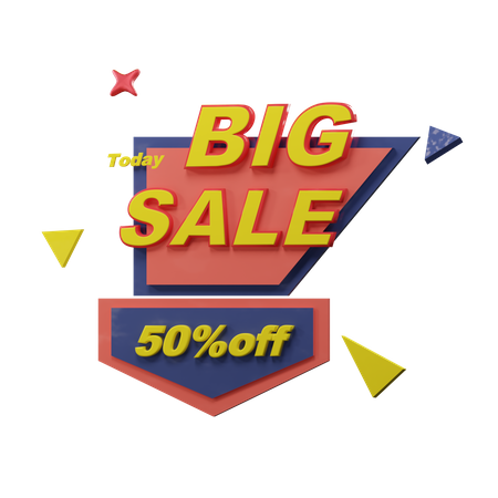 50 de desconto na grande promoção  3D Illustration