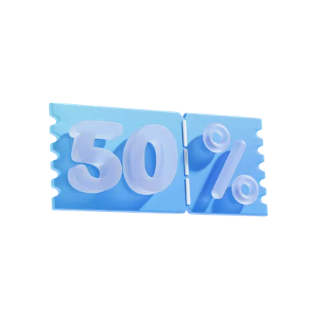 50 Percent Off 3 D Icon Illustratrion 3D Icon