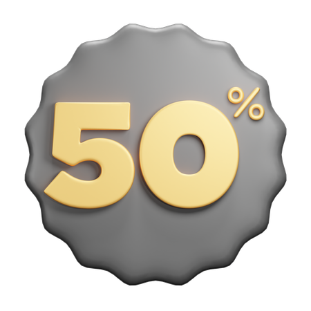 50 percent  3D Icon