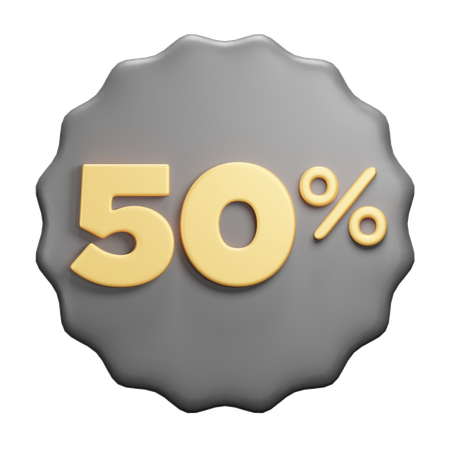 50 percent  3D Icon