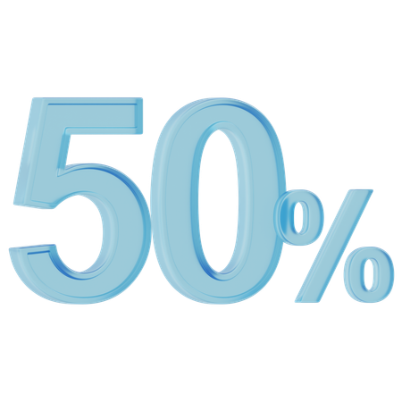 50 Percent  3D Icon