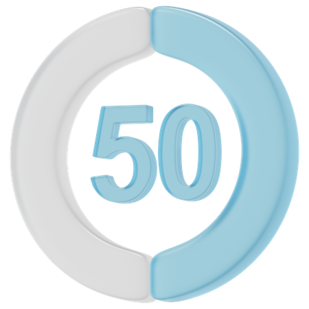 50 percent  3D Icon