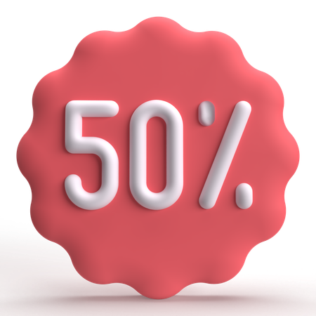 50 Percent  3D Icon