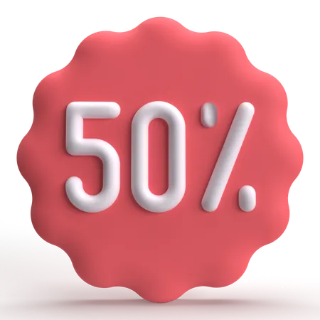 50 Percent  3D Icon