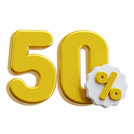 50 Percent  3D Icon