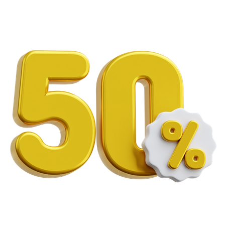 50 Percent  3D Icon