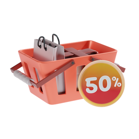 50 Percent  3D Icon