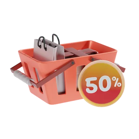 50 Percent  3D Icon