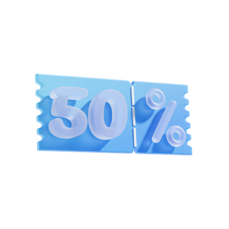 50 Percent  3D Icon