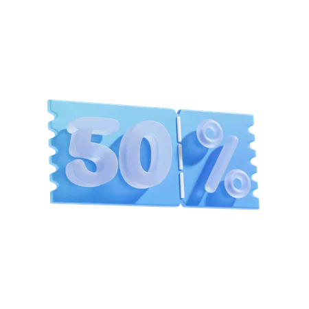 50 Percent  3D Icon