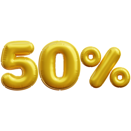 50 Percent  3D Icon