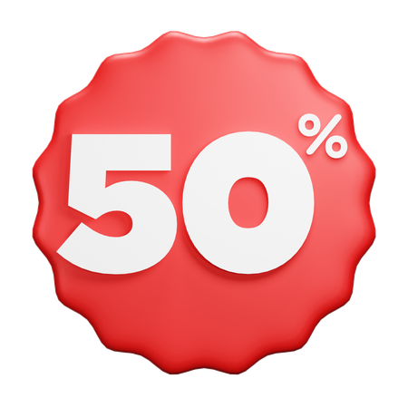 50 percent  3D Icon