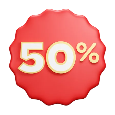 50 percent  3D Icon