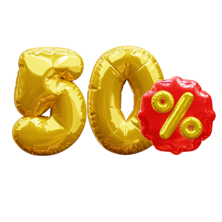 50 percent  3D Icon