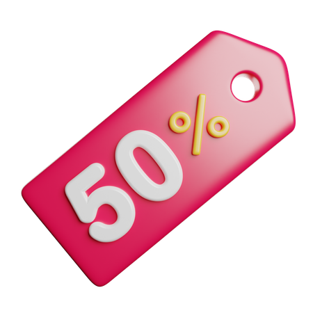50 percent Discount  3D Icon
