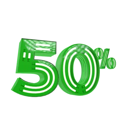 50 Percent Discount  3D Icon