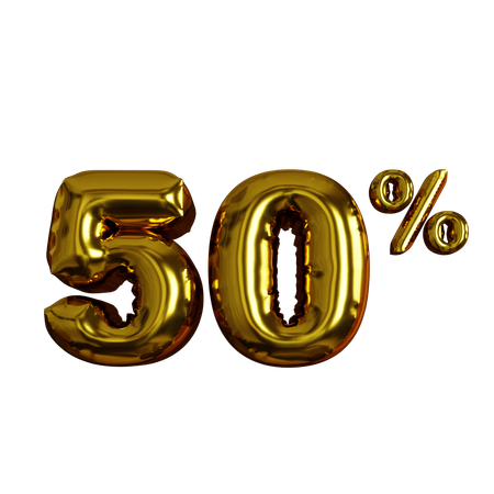 50 Percent Discount  3D Icon