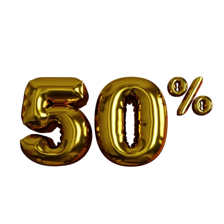 50 Percent Discount  3D Icon