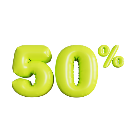 50 Percent Discount  3D Icon