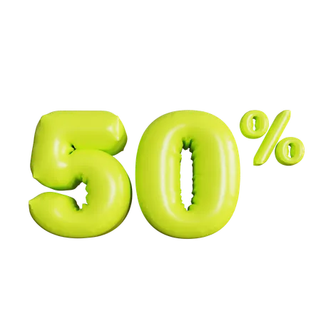 50 Percent Discount  3D Icon