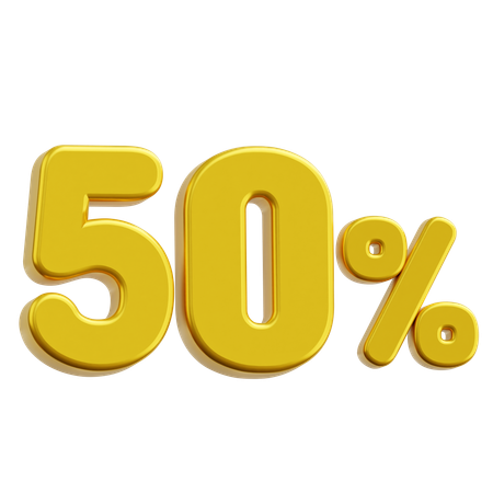 50 Percent Discount  3D Icon