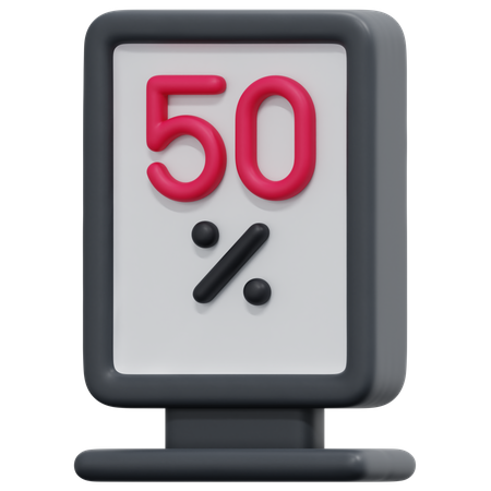 50 Percent Discount  3D Icon