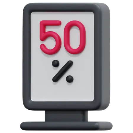 50 Percent Discount  3D Icon