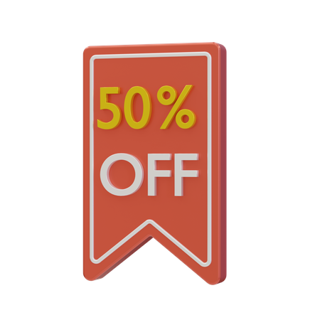 50 percent discount  3D Icon