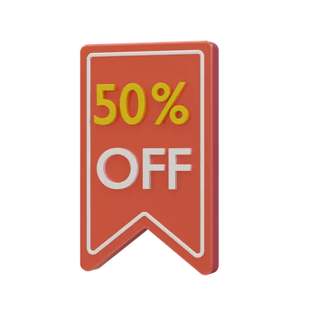 50 percent discount  3D Icon