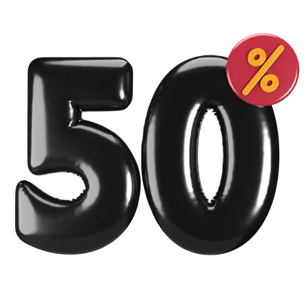 50 Percent Discount  3D Icon