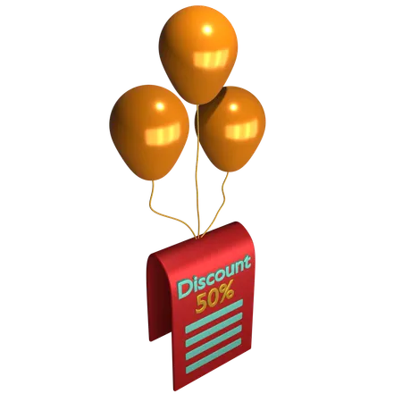 50 Percent Discount  3D Icon