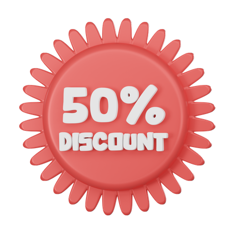 50 Percent Discount  3D Icon