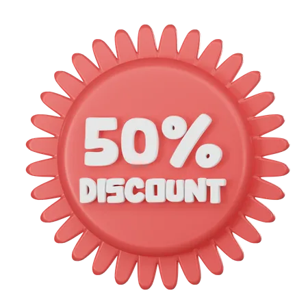 50 Percent Discount  3D Icon