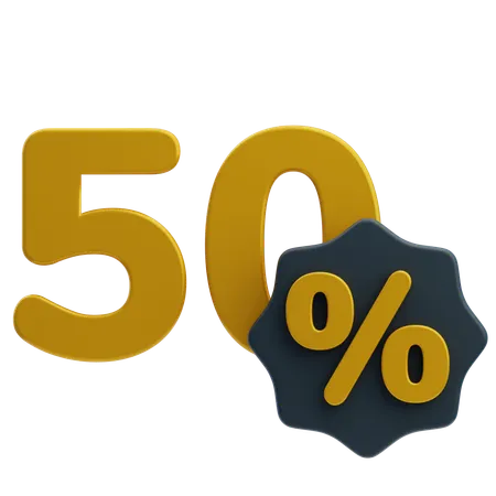 50 Percent Discount  3D Icon