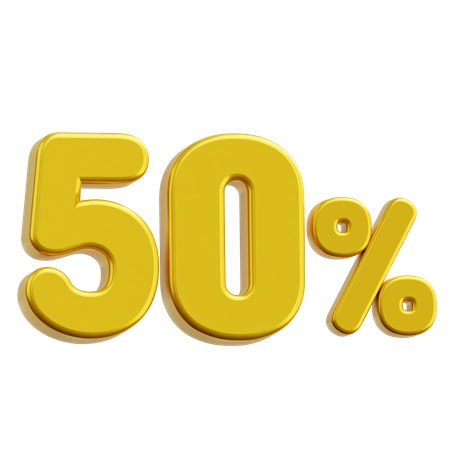 50 Percent Discount  3D Icon