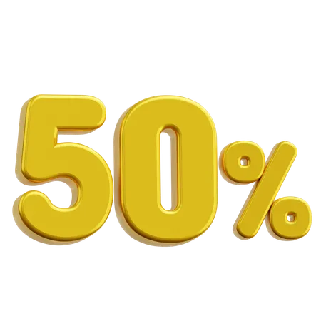 50 Percent Discount  3D Icon