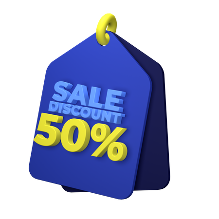 50 Percent Discount  3D Icon