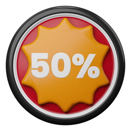 50 Percent Discount  3D Illustration