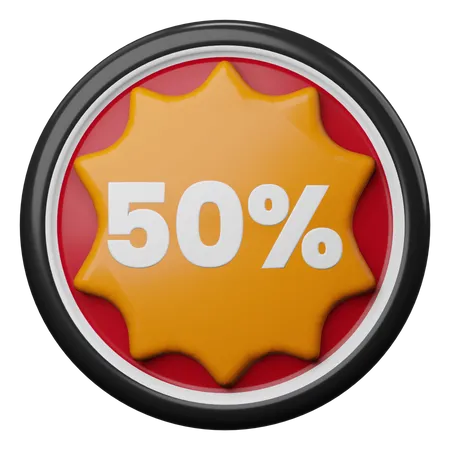 50 Percent Discount  3D Illustration