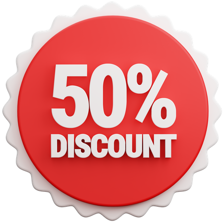 50 Percent Discount  3D Illustration