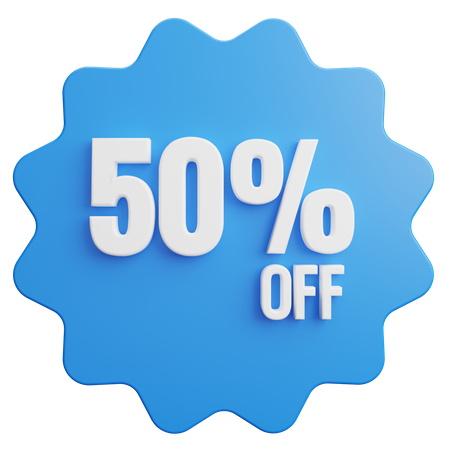 50 Percent Discount  3D Illustration