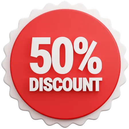 50 Percent Discount  3D Illustration