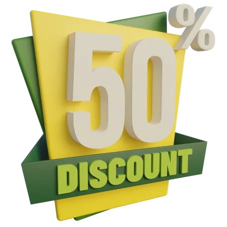 50 Percent Discount  3D Icon