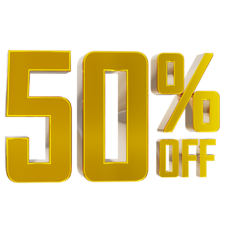 50 percent discount  3D Icon