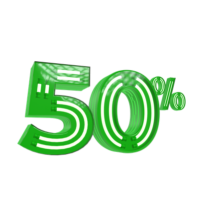 50 Percent Discount 3D Icon
