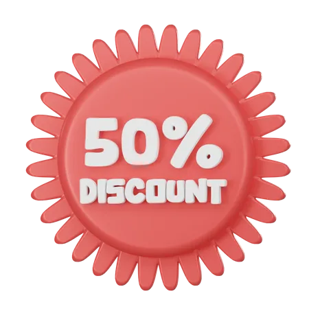 Tag 50 Discount 3 D Rendered Icon 3D Icon