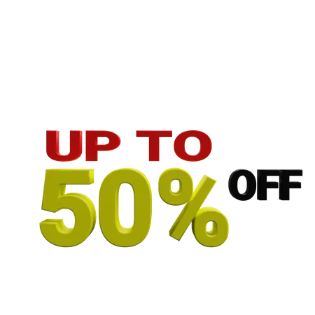 50% Percent Discount sign  3D Icon