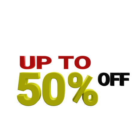 50% Percent Discount sign  3D Icon