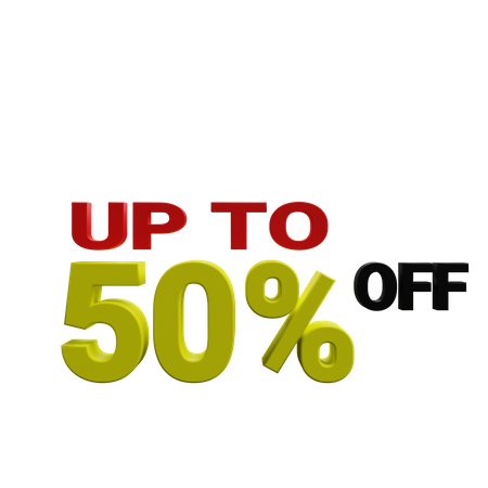50% Percent Discount sign  3D Icon